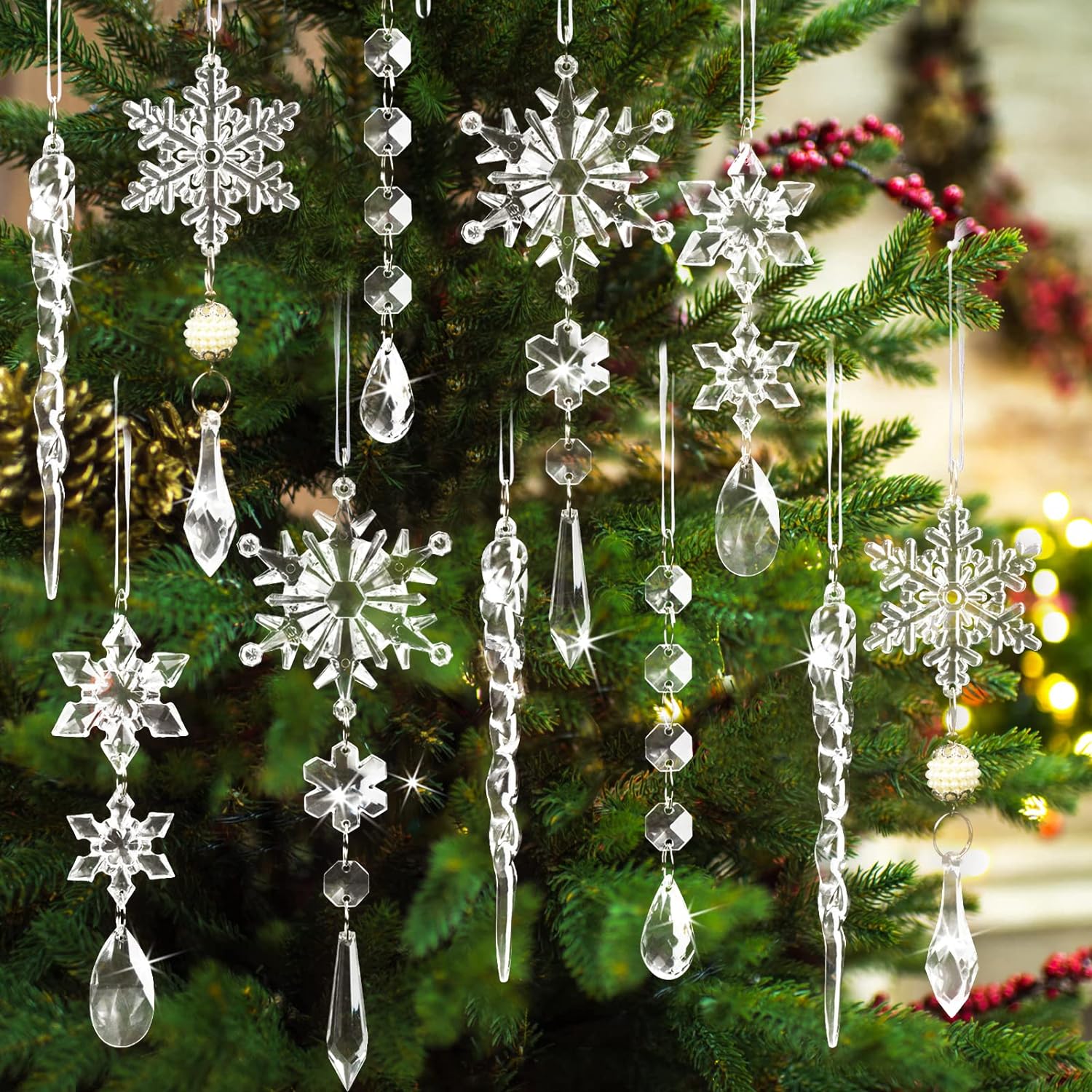 18pcs Crystal Christmas Ornaments Review