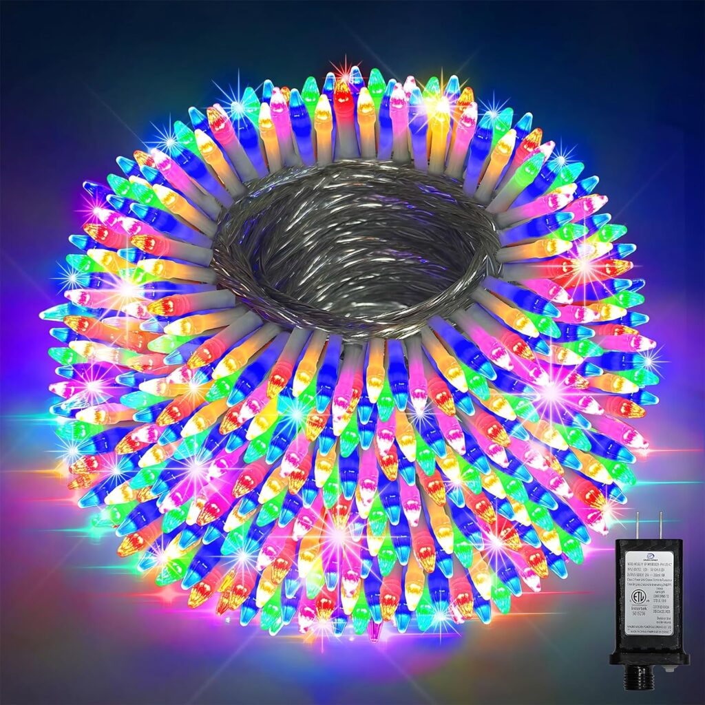 500FT Christmas Lights Outdoor 1400 LED Waterproof Christmas Tree Decorations Lights with 8 Modes Plug in Waterproof Timer Memory Function LED Christmas Lights for Xmas Yard Garden Party (Multicolor)