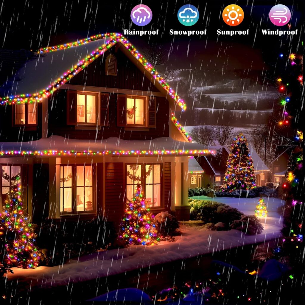 500FT Christmas Lights Outdoor 1400 LED Waterproof Christmas Tree Decorations Lights with 8 Modes Plug in Waterproof Timer Memory Function LED Christmas Lights for Xmas Yard Garden Party (Multicolor)