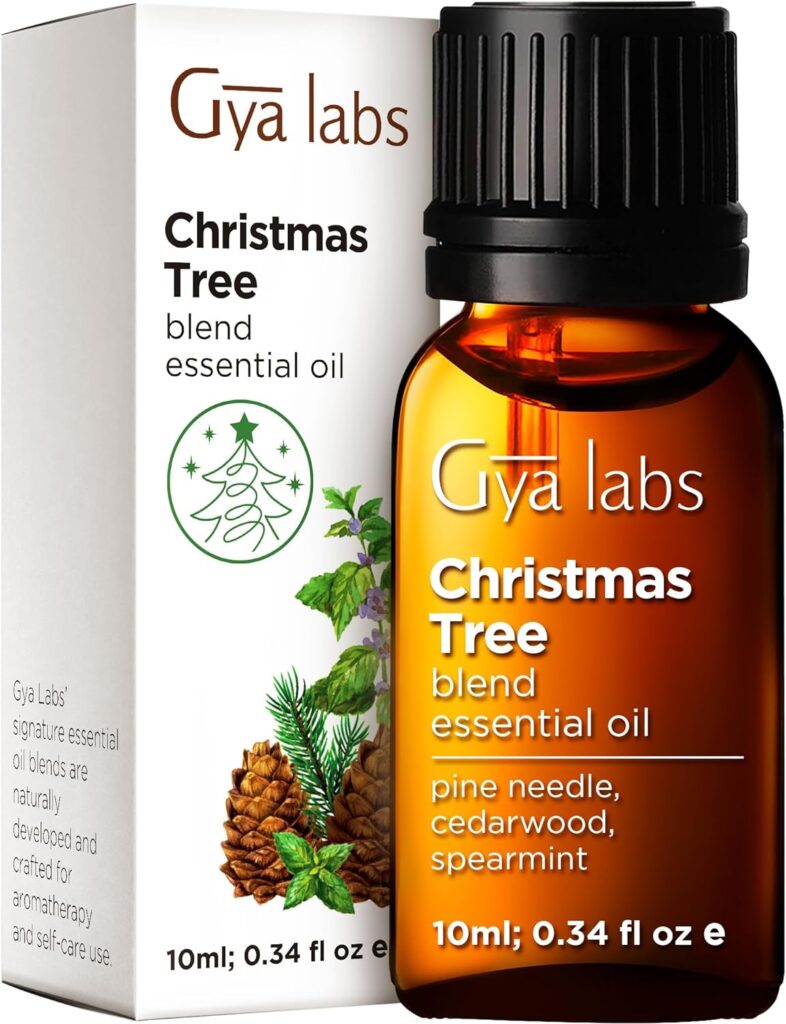 Gya Labs Christmas Tree Essential Oil Blend (0.34 fl oz) - 100% Pure Therapeutic Grade Aromatherapy Christmas Tree Oil for Diffusers, Home, Candle Making  Relaxation