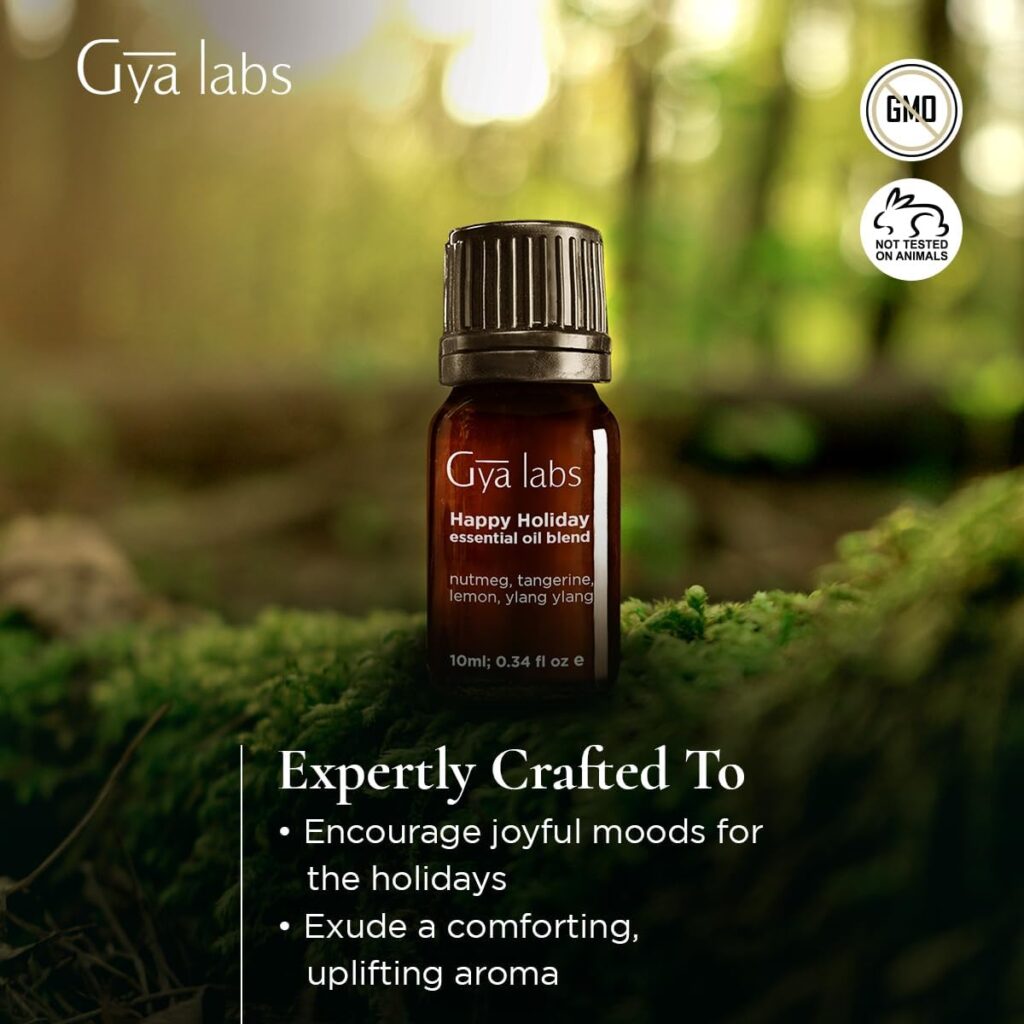 Gya Labs Happy Holiday Essential Oil Blend (0.34 fl oz) - Comforting  Uplifting, Perfect for Festive Season