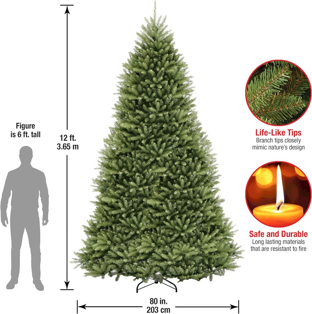 National Tree Company Artificial Full Christmas Tree, Green, Dunhill Fir, Includes Stand, 6.5 Feet