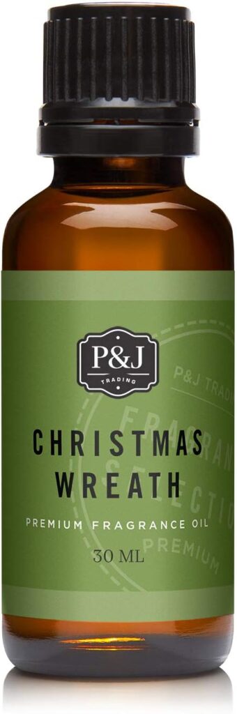 PJ Fragrance Oil | Christmas Wreath Oil 30ml - Candle Scents for Candle Making, Freshie Scents, Soap Making Supplies, Diffuser Oil Scents