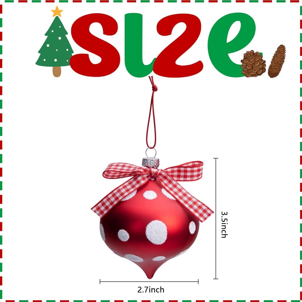 12 Pcs Peppermint Candy Ornament Set- 3.5 x 2.7 Inch Candy Balls Hanging Ornaments- Christmas Candy Cane Balls for Christmas Tree Party Home Decoration