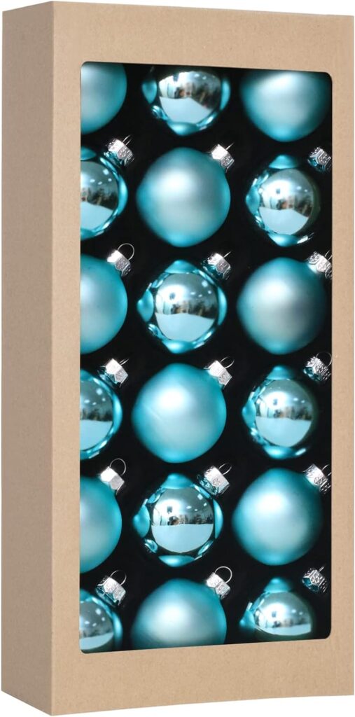 18PCS 1.8inch(45mm) Christmas Ball Ornaments for Christmas Decorations, Glass Ball Present for Xmas Trees and Wedding Party, Xmas Tree Decorations Set(Baby Blue)