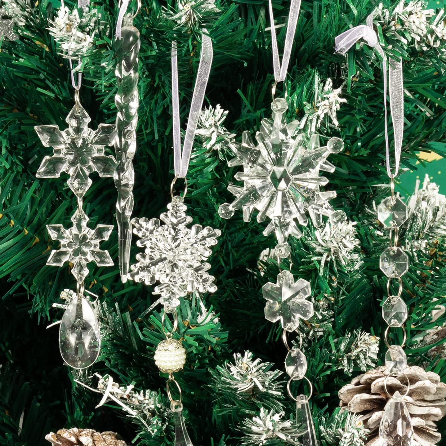 18pcs christmas tree decoration crystal ornaments review