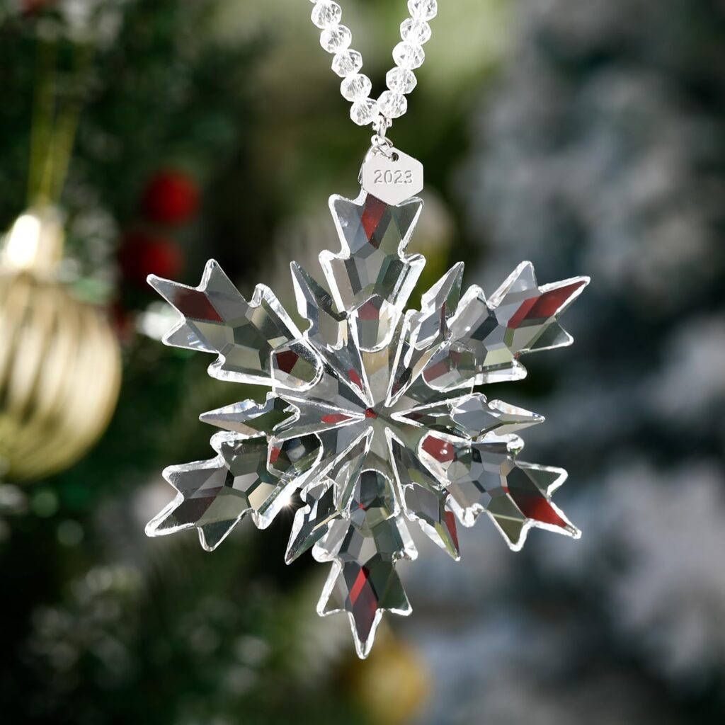 2023 Annual Limited Edition Ornament Crystal Snowflake Christmas Tree Hanging Pendant for Loved One (Colorful 2023)