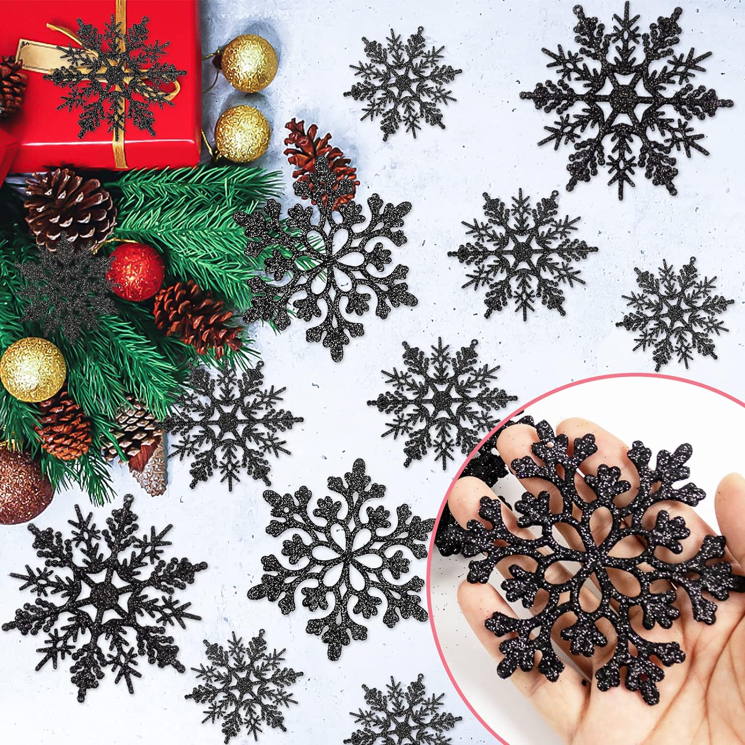 36pcs christmas white snowflake ornaments review