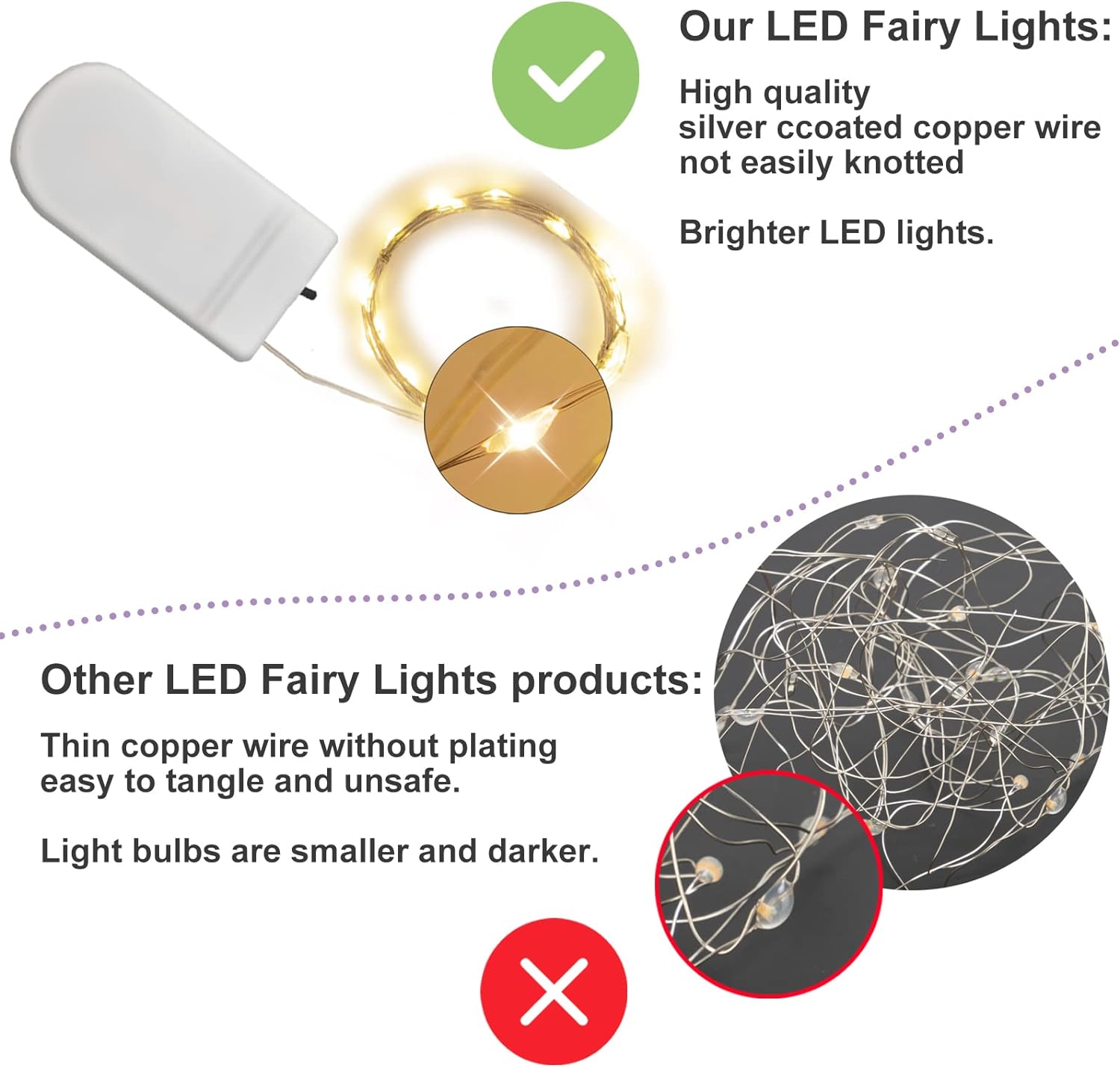 6 pack fairy lights battery operated review