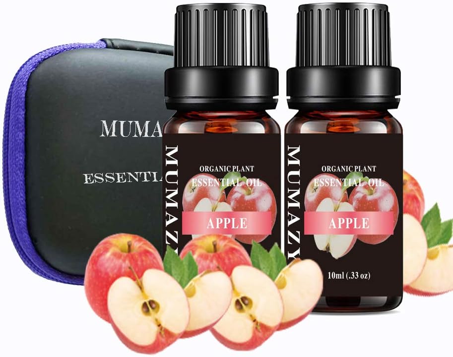 Apple Essential Oil Set, Organic Plant Natural 100% Pure Grade Apple Oil for Diffuser,Cleaning,Home,Bedroom,SPA,Massage,Aromatic,Perfumes,Humidifier,Skin,Soap,Candles 2 Pack 10ml…