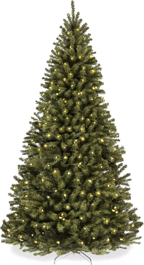 Best Choice Products 7.5ft Pre-Lit Spruce Artificial Holiday Christmas Tree for Home, Office, Party Decoration w/ 550 Incandescent Lights, 1346 Branch Tips, Easy Assembly, Metal Hinges  Foldable Base