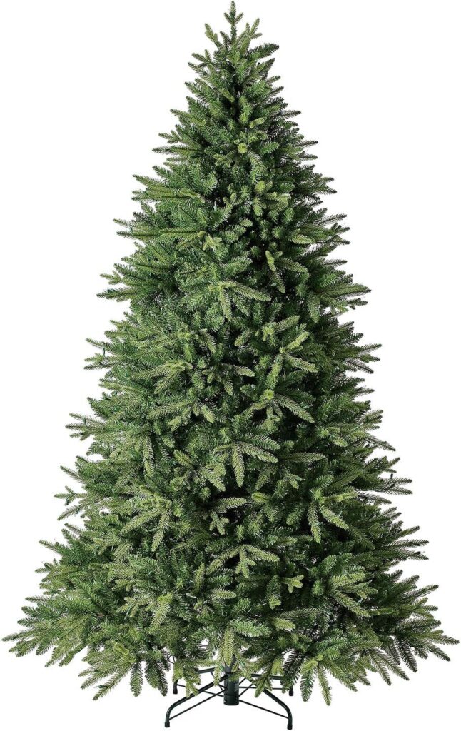 Evergreen Classics 6.5 ft Pre-Lit Colorado Spruce Artificial Christmas Tree, Warm White LED Lights