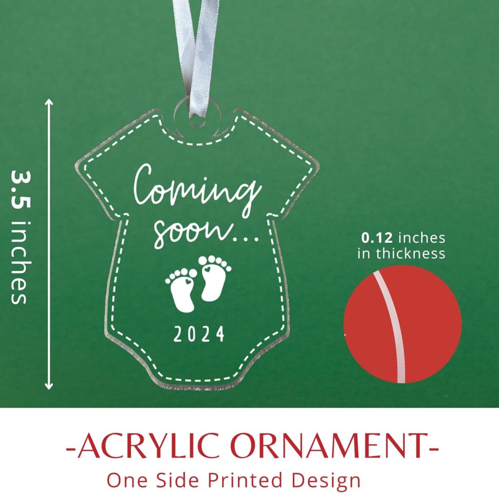 Expecting Baby Ornament 2024 - Pregnancy Announcement for Husband, Grandparents, Family, Aunt - Gifts for Expecting Parents, Expecting Parents to Be Unique Gifts - Acrylic Christmas Ornament 2024