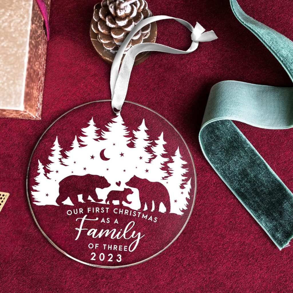 Expecting Baby Ornament 2024 - Pregnancy Announcement for Husband, Grandparents, Family, Aunt - Gifts for Expecting Parents, Expecting Parents to Be Unique Gifts - Acrylic Christmas Ornament 2024