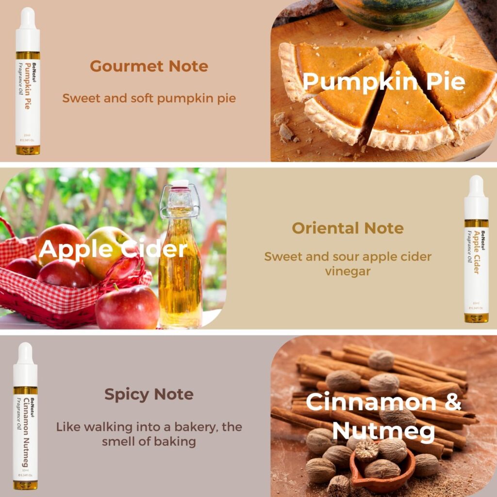 Harvest Premium Fragrance Oils Set for Diffuser, Candle, Soap Making - Autumn Bakery Scents Aromatherapy Perfume Oil Gift for Home (Pumpkin Pie, Apple, Cinnamon, Honey, Coffee, Vanilla) 6 Pcs