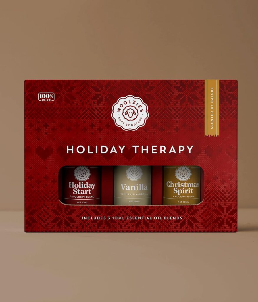 Holiday Therapy Essential Oil Blend Set of 3 | Includes Holiday Start, Vanilla,  Christmas Spirit Essential Oil Blends | Aromatherapy Therapeutic Grade Oils | Great Scent for Spa/Home 10ML 10 ML