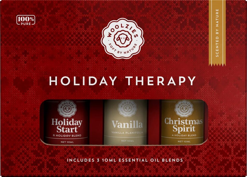 Holiday Therapy Essential Oil Blend Set of 3 | Includes Holiday Start, Vanilla,  Christmas Spirit Essential Oil Blends | Aromatherapy Therapeutic Grade Oils | Great Scent for Spa/Home 10ML 10 ML