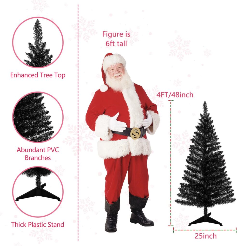 leheyhey Pink Halloween Christmas Tree 4FT Includes Brackets, Sequin Leaves Suitable for Halloween Party Decoration, Small and Easy to Assemble, Occupying Small Space