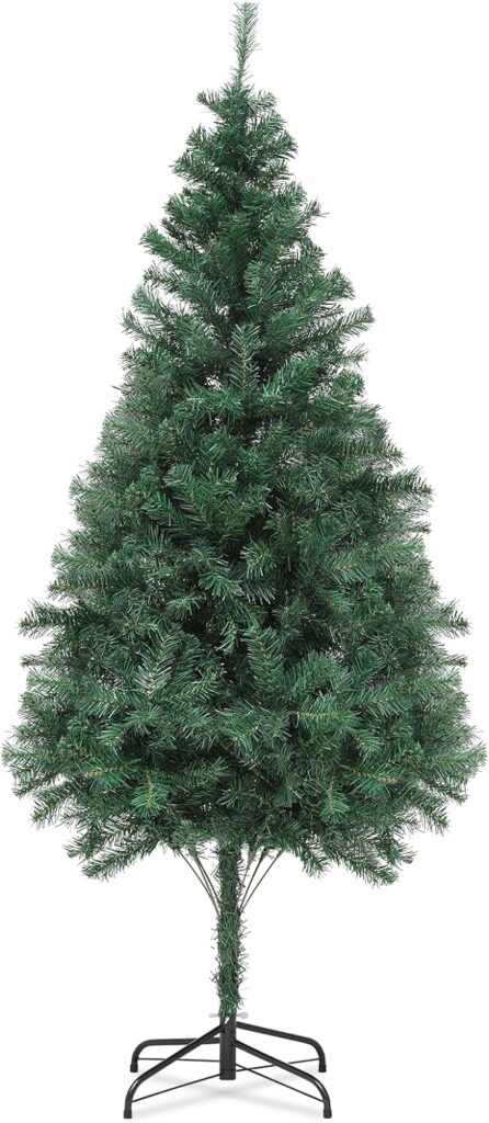 Magshion Artificial Christmas Tree, 6Ft Full Christmas Tree with 670 PVC Branch Tips, Green Christmas Tree for Home Party Decor, Easy Assemble Xmas Tree for Outdoor