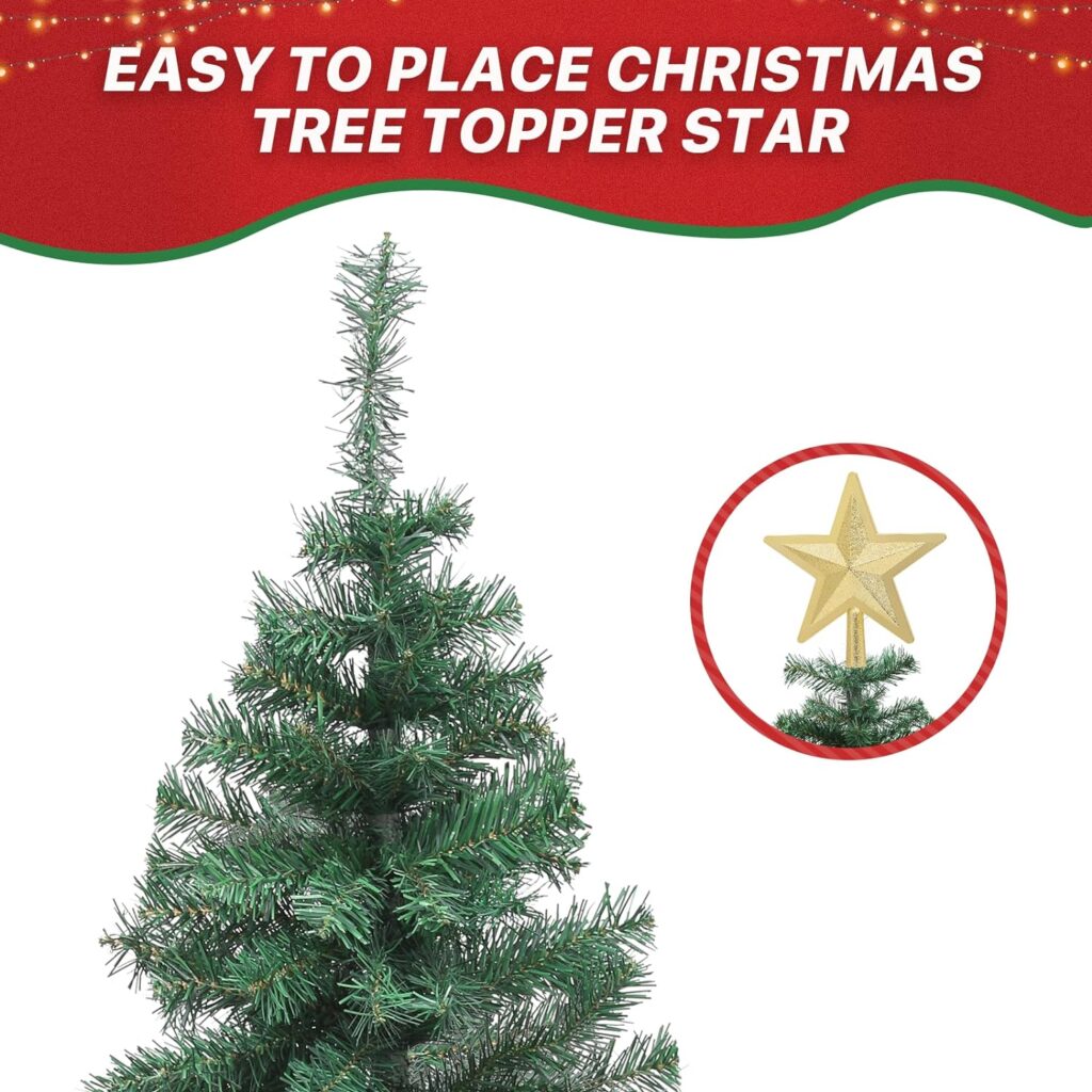 Magshion Artificial Christmas Tree, 6Ft Full Christmas Tree with 670 PVC Branch Tips, Green Christmas Tree for Home Party Decor, Easy Assemble Xmas Tree for Outdoor