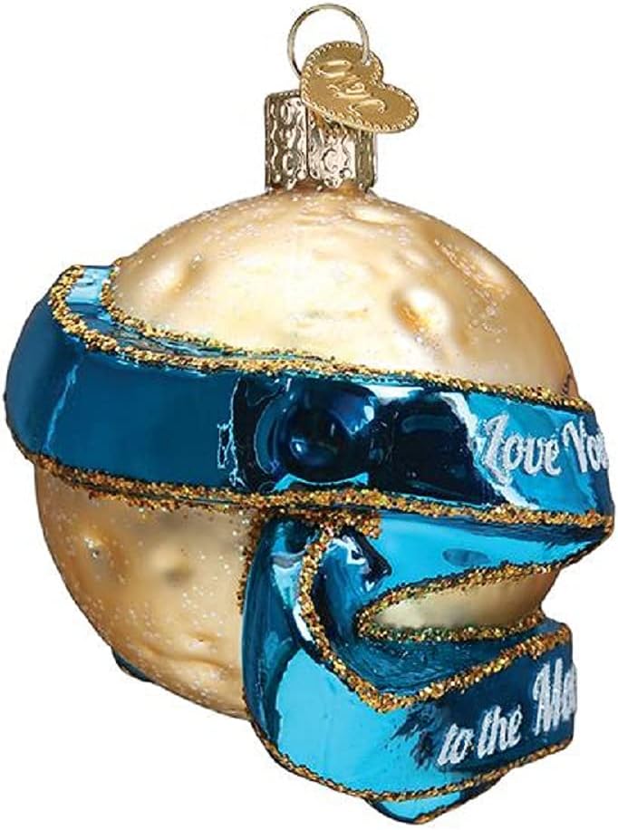 Old World Christmas Ornaments Love You to The Moon  Back Glass Blown Ornaments for Christmas Tree