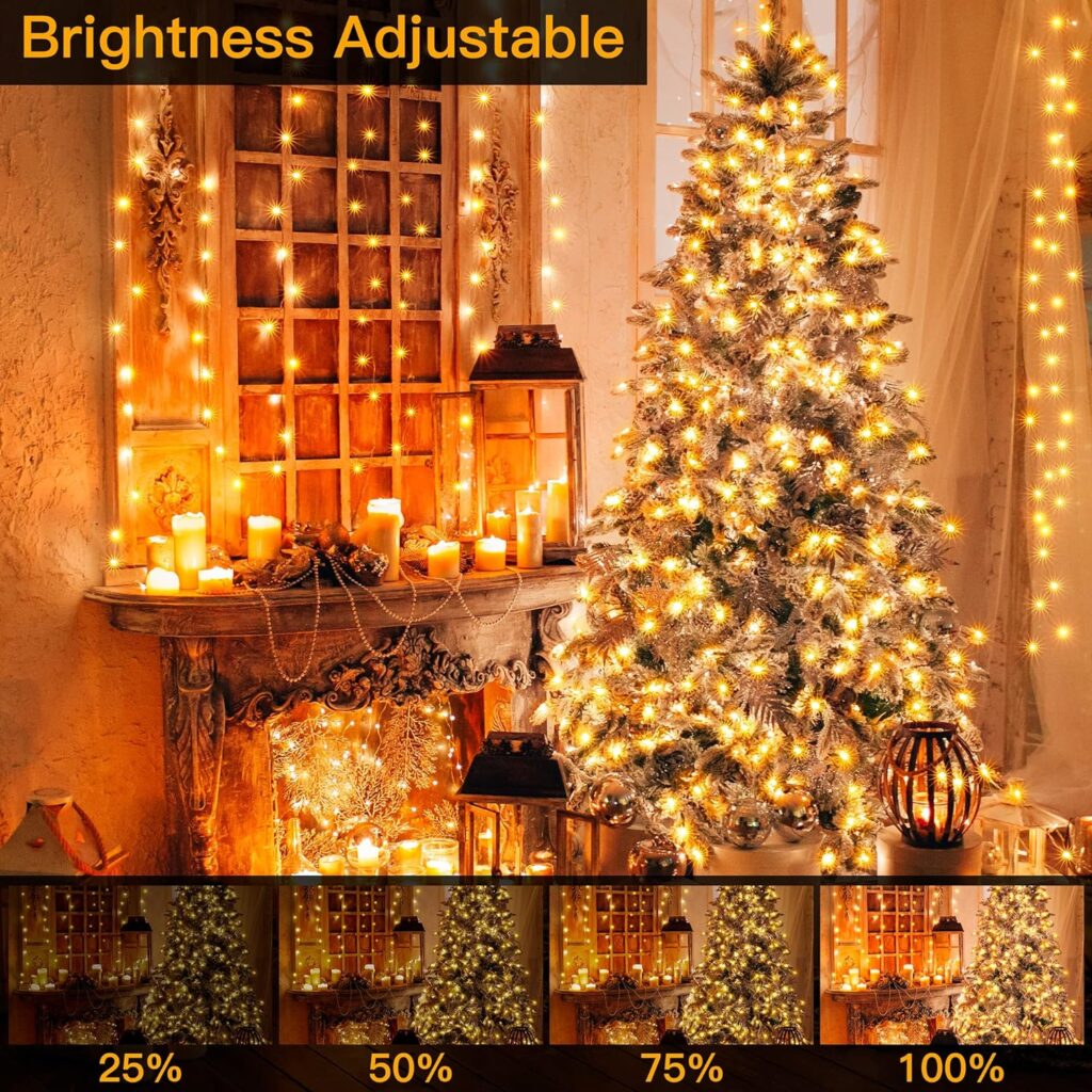 Ollny Christmas Lights 800LED 262FT Plug in, IP67 Waterproof Green Wire Outdoor Christmas Lights with Remote, 8 Modes with Timer Christmas Tree Lights for House Indoor Xmas Decorations (Multicolored)