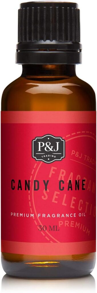 PJ Fragrance Oil | Candy Cane Oil 30ml - Candle Scents for Candle Making, Freshie Scents, Soap Making Supplies, Diffuser Oil Scents