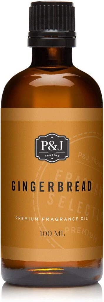 PJ Fragrance Oil | Gingerbread Oil 100ml - Candle Scents for Candle Making, Freshie Scents, Soap Making Supplies, Diffuser Oil Scents