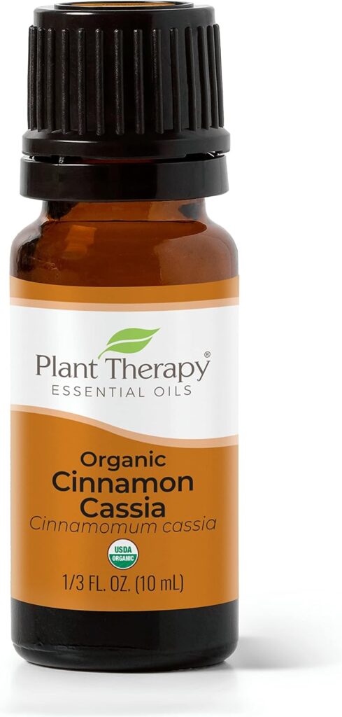 Plant Therapy USDA Certified Organic Cinnamon Cassia Essential Oil 10 mL (1/3 oz) 100% Pure, Undiluted, Therapeutic Grade