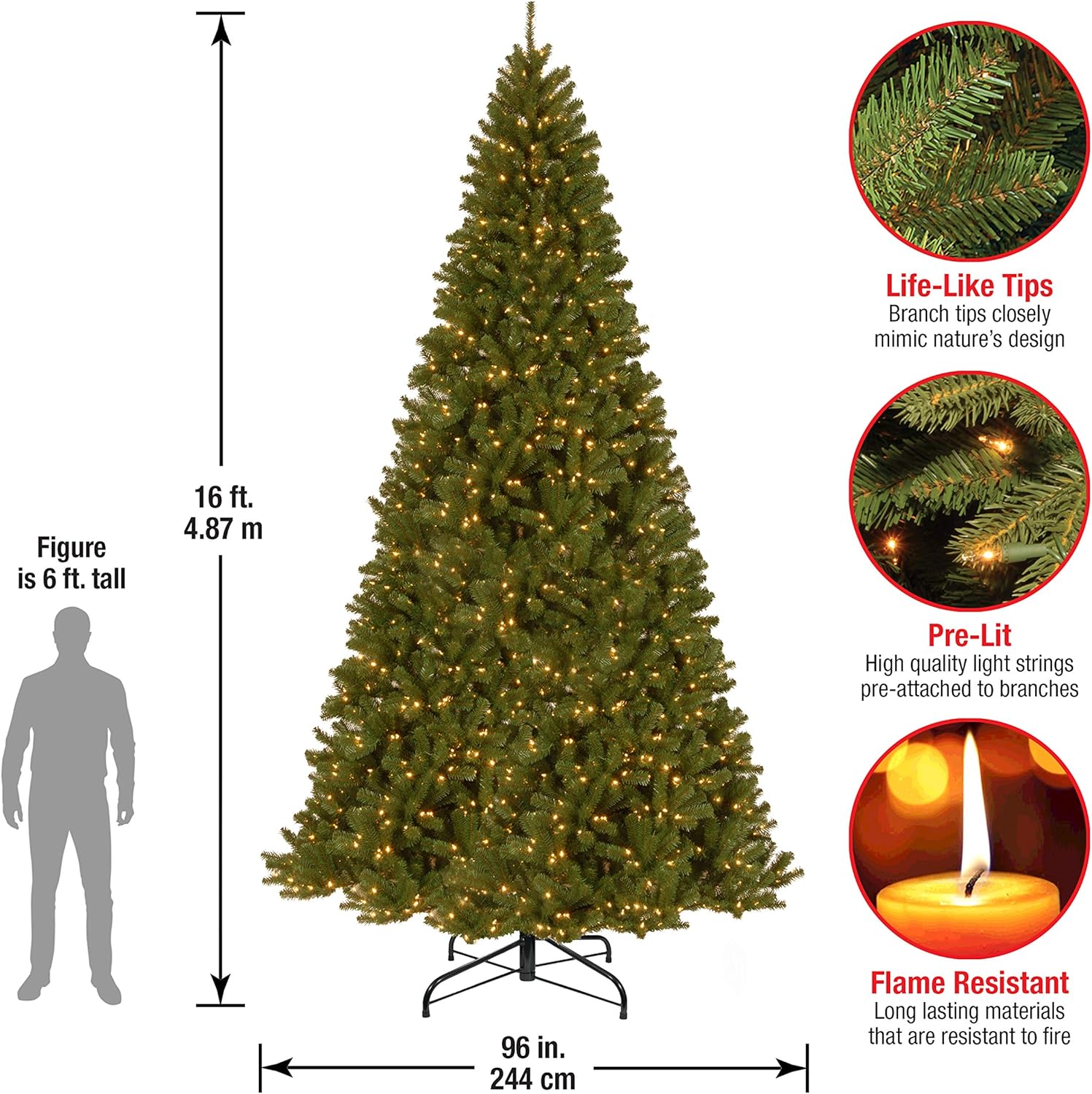 Review of Green North Valley Spruce with White Lights