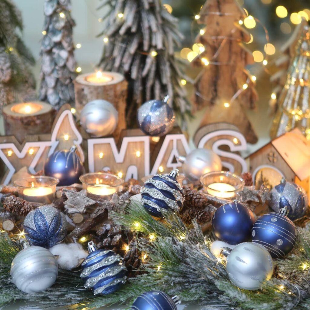 Sea Team 60mm/2.36 Delicate Contrast Color Theme Painting  Glittering Christmas Tree Pendants Decorative Hanging Christmas Baubles Balls Ornaments Set - 30 Pieces (Elf)