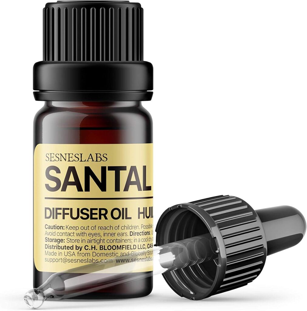 sesneslabs Santal Diffuser Oil, Niche Scent, Amber Coco Vanilla Cedar Sandalwood Musk Essential Oils Blend for Ultrasonic Diffuser Scent Projects(.33 oz/10 ml)