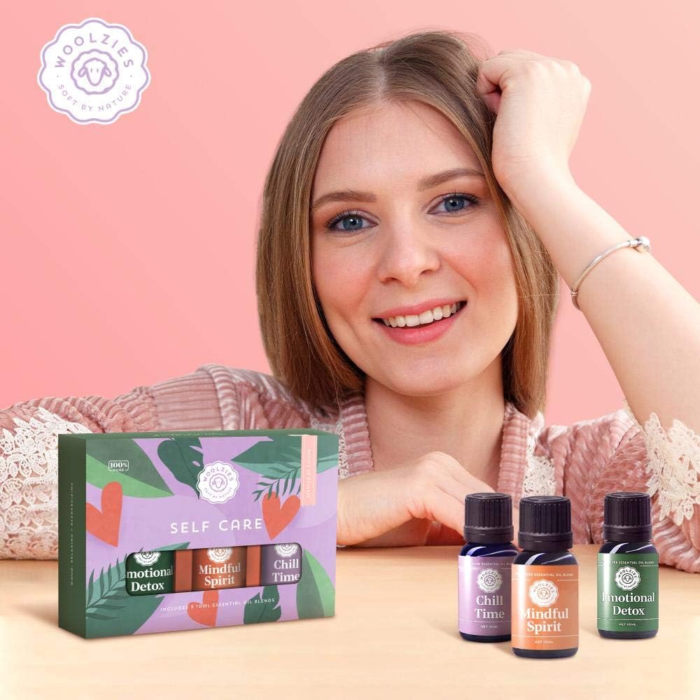 Woolzies Self Care Essential Oil Set Includes Emotional Detox, Mindful Spirit, Chill Time Blends