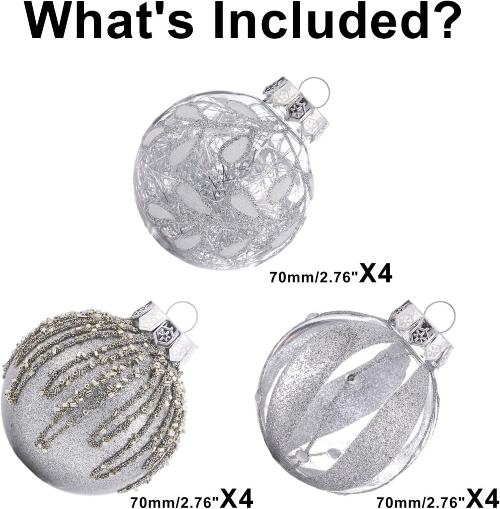 XmasExp Farmhouse Christmas Ball Ornaments Set-70mm/2.76 Rustic Shatterproof Christmas Ball Ornaments Xmas Tree Decoration Hanging Ornaments for Xmas Party (12 Counts,Farmhouse)