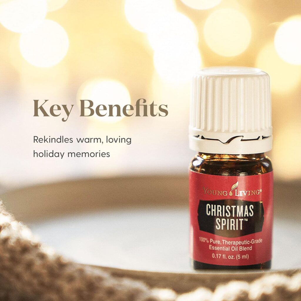 Young Living Christmas Spirit 5 ml - Festive Aroma for Holiday Delight - Orange , Cinnamon Bark , Spruce Blend - Uplifting Ambiance , Emotional Well-being , Travel Essential Oil