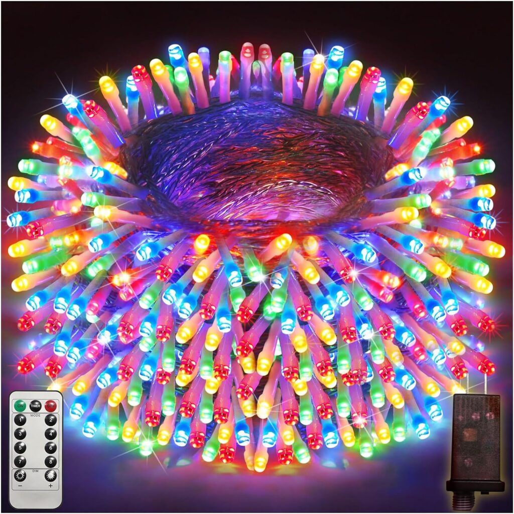 393FT Outdoor Christmas Lights 1200 LED Christmas Lights with 8 Modes Waterproof Led String Lights Plug In Christmas Decorations Outdoor Indoor for Holidays Party Wedding Xmas Home Decor multicolor