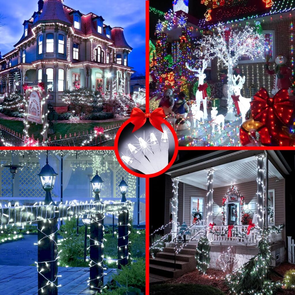 509FT Christmas Lights Outdoor 1350 LED Christmas Tree Decorations Lights with 8 Modes  Timer Memory, Plug in Clear Wire Waterproof LED Xmas Lights for Yard Trees Wedding Party Holiday (Multicolor)