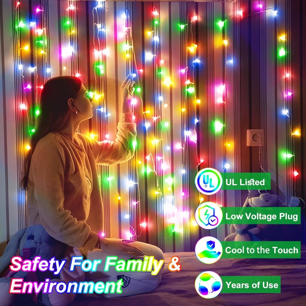 509FT Christmas Lights Outdoor 1350 LED Christmas Tree Decorations Lights with 8 Modes  Timer Memory, Plug in Clear Wire Waterproof LED Xmas Lights for Yard Trees Wedding Party Holiday (Multicolor)