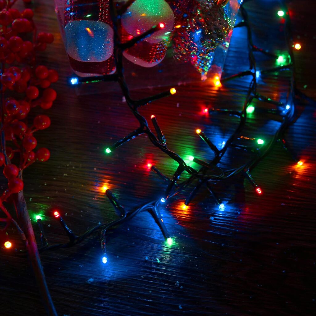 AWQ 500 LED 49ft Christmas Cluster Lights Christmas String Lights Decoration Lights for Christmas Home Garden Wedding Party Xmas Tree Bedroom Indoor Outdoor Decor (Warm White)