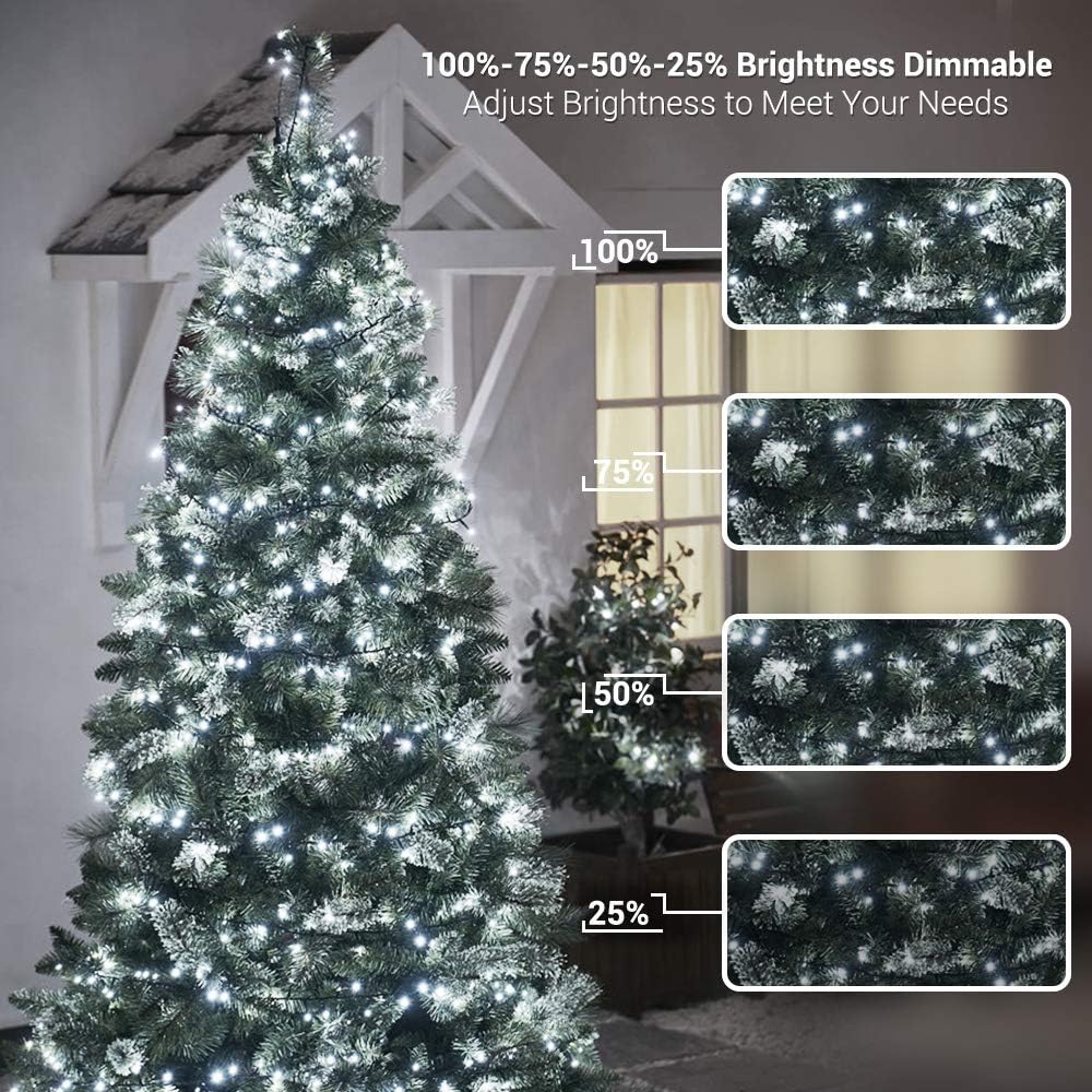 Brizled Christmas Lights, 344.16ft 1000 LED Color Changing Christmas String Lights with Remote, 11 Modes Christmas Tree Lights Warm White  Multicolor Xmas Light Green Wire for Xmas Home Wedding Party