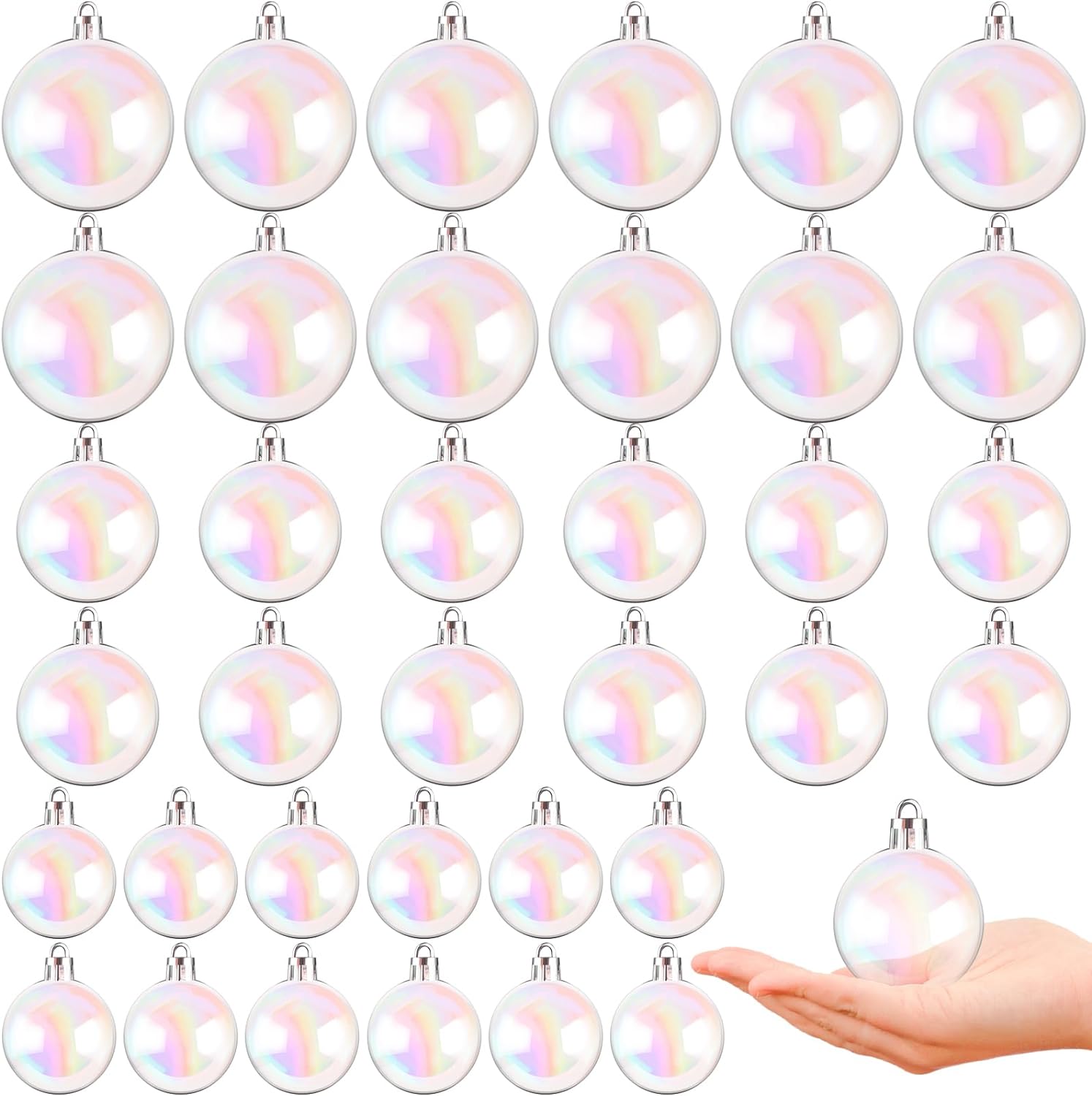 Christmas Iridescent Ornaments Balls 36 PCS Review