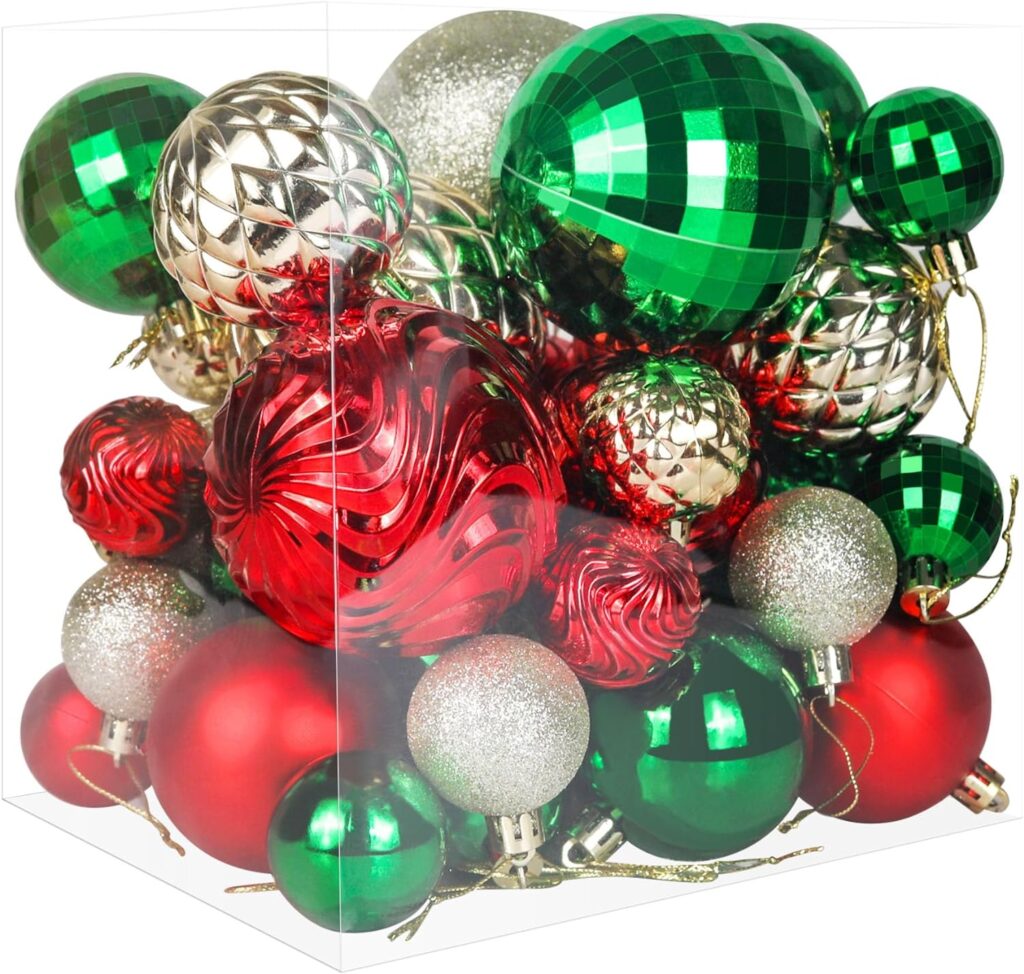 Christmas Tree Ornaments - 36 PCS Shatterproof Christmas Ball Ornaments Set for Christmas, Holiday, Wreath  Party Decorations (Multi-Size, Red, Green, Gold)