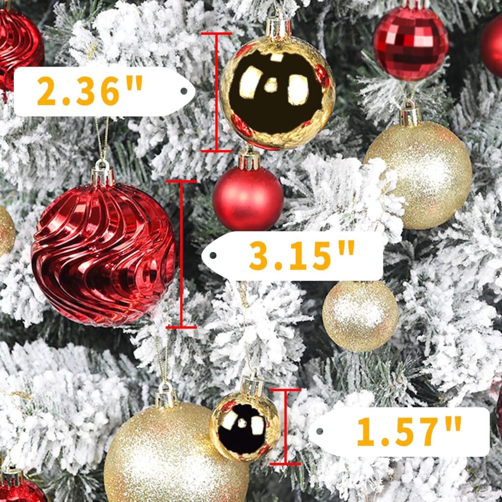 Christmas Tree Ornaments - 36 PCS Shatterproof Christmas Ball Ornaments Set for Christmas, Holiday, Wreath  Party Decorations (Multi-Size, Red, Green, Gold)