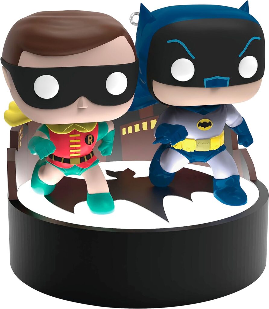 Hallmark Keepsake Christmas Ornament 2023, Batman The Classic TV Series, Batman and Robin Funko POP! Ornament with Light and Sound, Super Hero Gifts