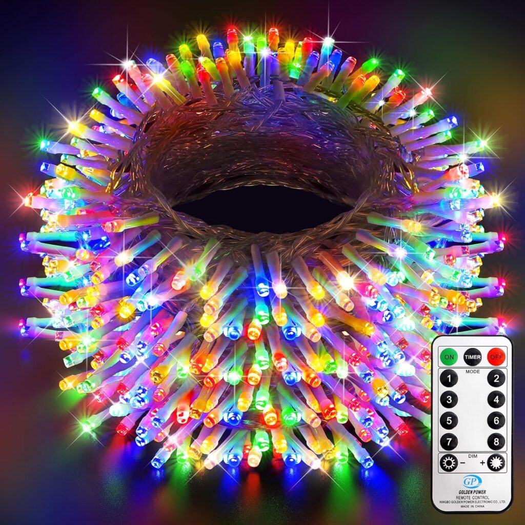 Hezbjiti Christmas String Lights Outdoor, 1000 LED 394ft 8 Lighting Modes Christmas Fairy Lights with Remote and Timer for Home, Birthday, Wedding, Party, Tree Decorations (1000 LED, Multicolor)