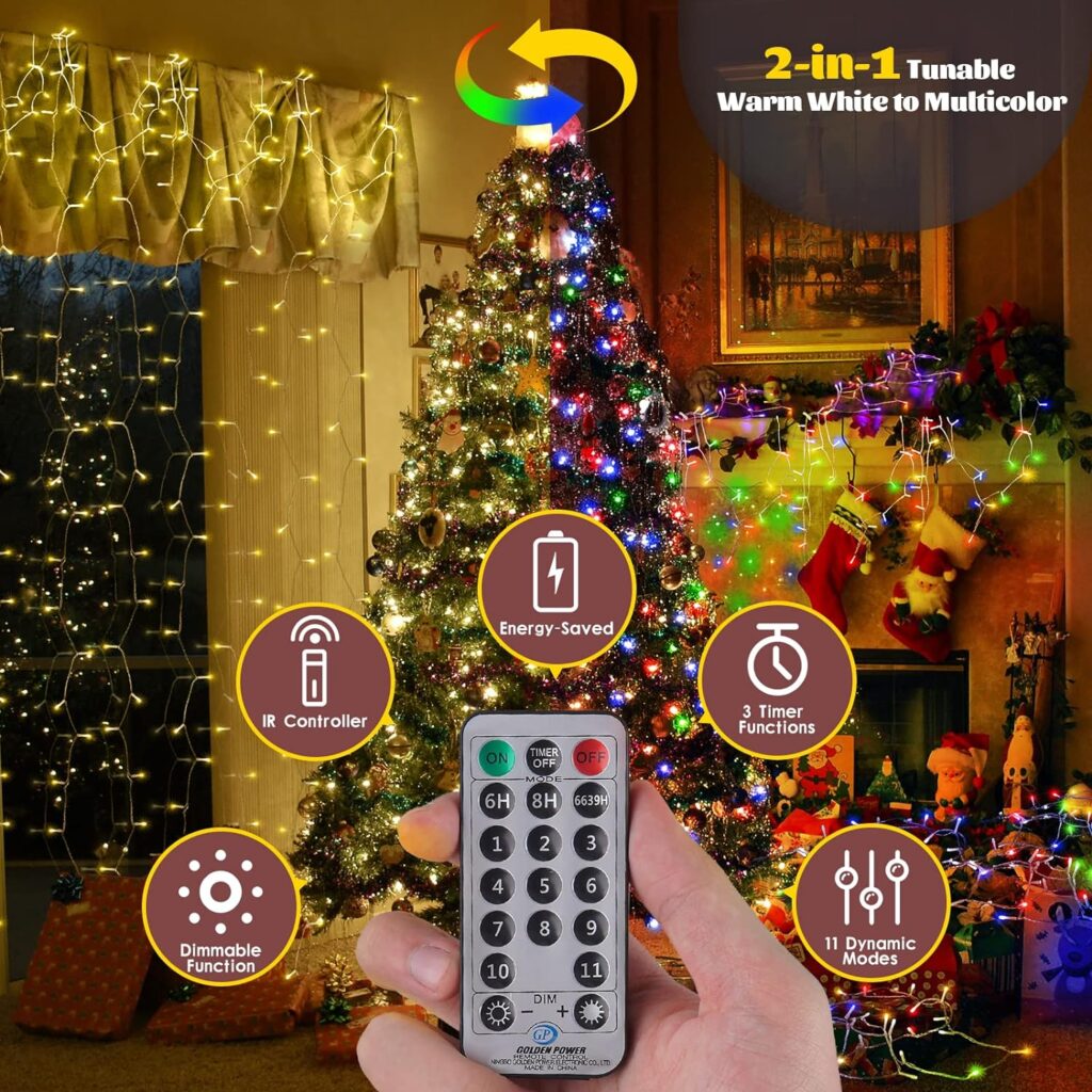 Hezbjiti Christmas String Lights Outdoor, 1000 LED 394ft 8 Lighting Modes Christmas Fairy Lights with Remote and Timer for Home, Birthday, Wedding, Party, Tree Decorations (1000 LED, Multicolor)