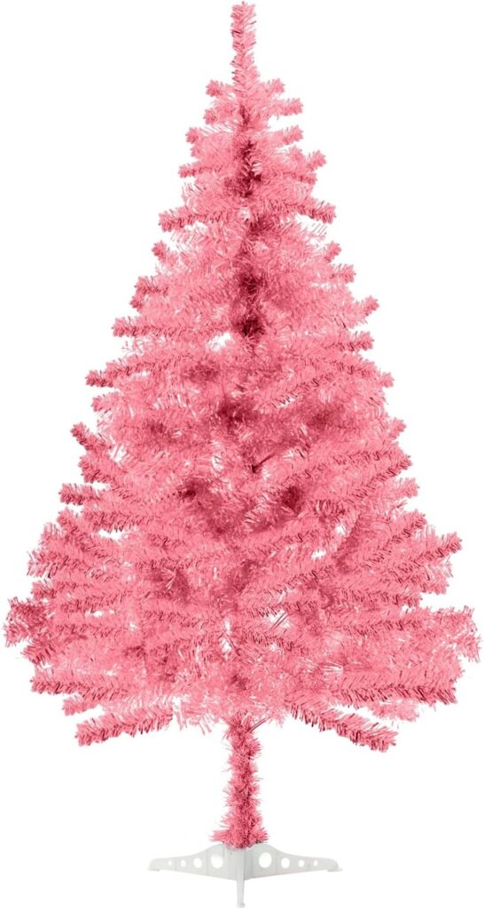 Pink Christmas Tree, 6FT Folding Artificial Tinsel Christmas Tree for Decorations, 550 Tips Small Christmas Tree for Outdoor,Home, Party,Indoor