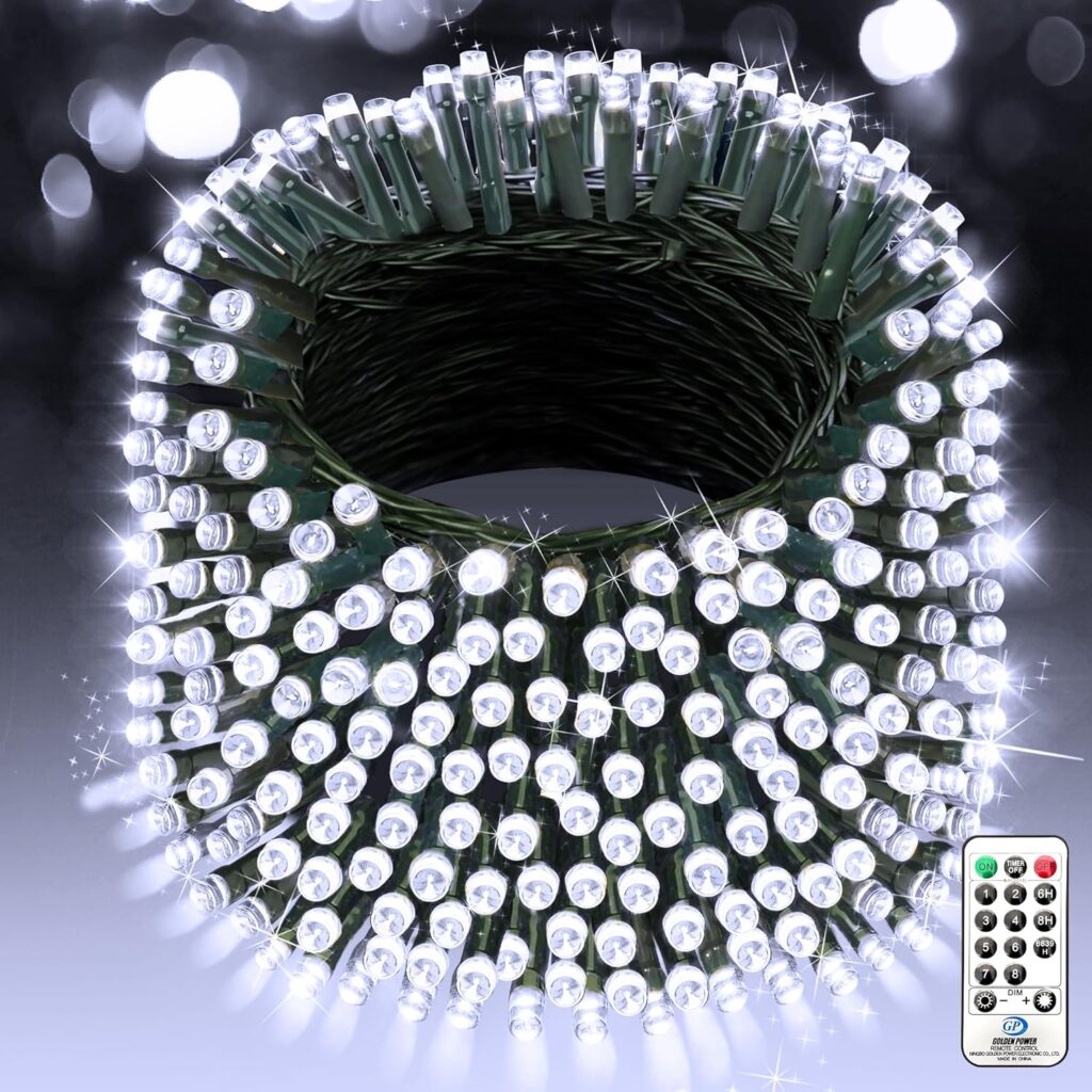 XURISEN 403FT Christmas Lights, 1000 LED Super Long String Lights 8 Modes  Memory Timer Plug in Twinkle Fairy Lights Decor for Home Xmas Party Wedding (1000LED 403 Ft Green Wire, Cool White)